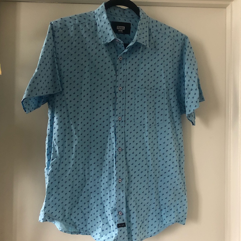 Hype paisley slim fit short sleeve button up